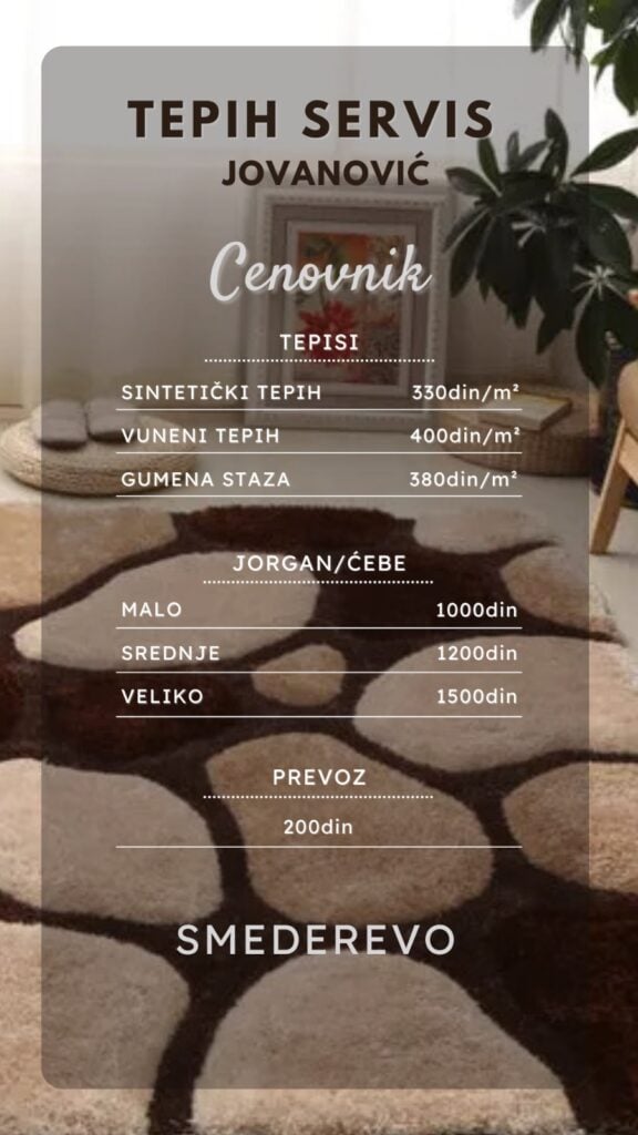 cene pranje tepiha smederevo